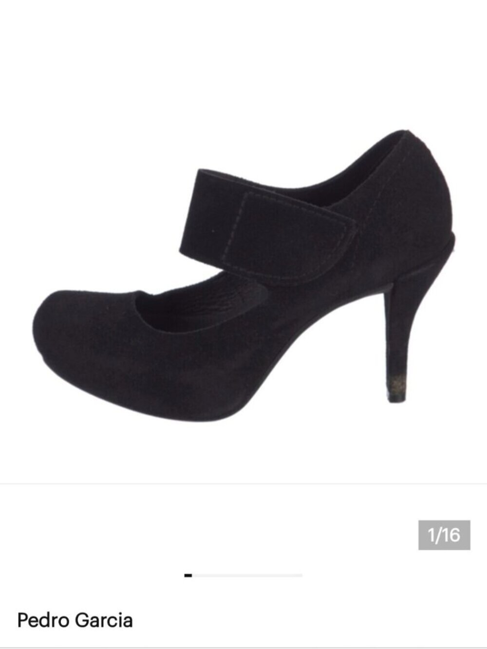 Pedro Garcia Mary Jane Black Suede Heels Eu Size 40 Approx 9-9.5 US